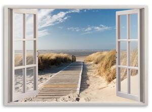 Obraz na plátně Výhled z okna na pláž - 60x40 cm