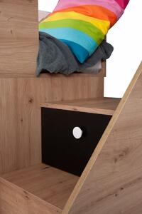 Patrová postel Smart 14 Barevné provedení: Dub/černá 90x200 cm