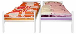 Kovová patrová postel - bílá 90x200 cm