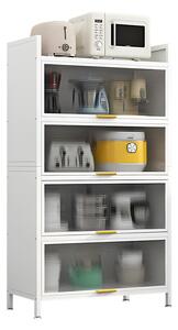 SevenComfort Kuchyňská skříň vysoká – kuchyňská police s 5 policemi, spížová skříň, bufetová skříň, kuchyňské spodní skříňky, úložná police do obývacího pokoje | kuchyně, bílá