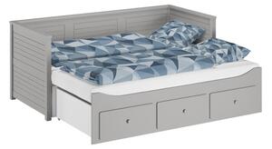 Rozkládací postel s úložným prostorem - Melani duo - šedá 90x200 cm