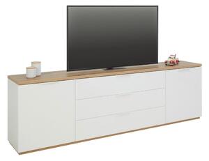 TV díl Wide bílá/dub Artisan 240cm