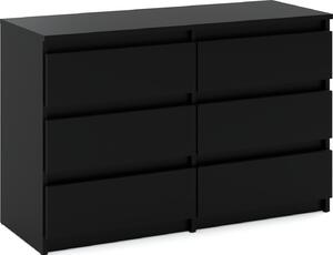 StivMoebel | Komoda se 6 zásuvkami - 100 cm - erná - Funknost - Elegance - Loft styl