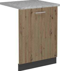 Čelní panel myčky Vicco R-Line Řemeslný dub 60 cm s pracovní deskou, Model 55138