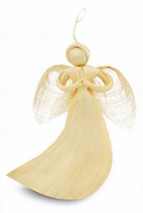 Anděl z kukuřičného šustí létající 20 cm 53434