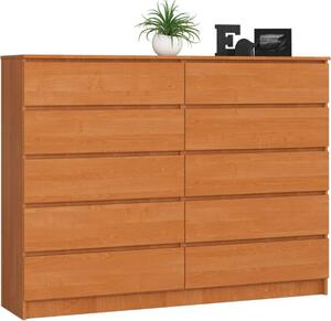 BDW, komoda s 10 zásuvkami, 160 × 40 × 121 cm, K160, ole