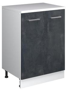 Kuchyňská skříňka pod šikmou střechu Vicco R-Line Černý beton 60 cm bez šikminy se 2 dveřmi, Model 61777