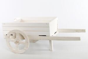 Bílý dekorační vozík na zahradu ART15307