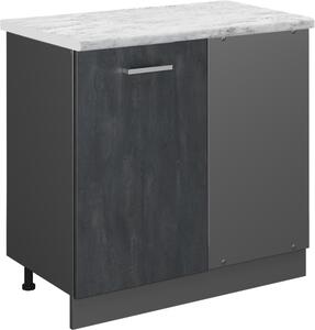 Rohová skříňka Vicco R-Line Černý beton 86 cm PD Mramor, Model 47608