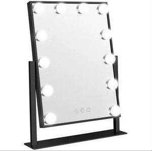 UNIQ New York Mega kosmetické zrcadlo s 12 LED diodami – černé