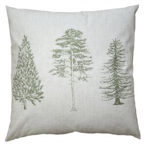Béžový povlak na polštář se vzorem jehličnatých stromů Natural Pine Trees – 45x45 cm