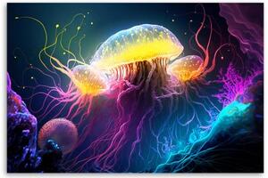 Obraz na plátně, Medúza pod vodou - 60x40 cm