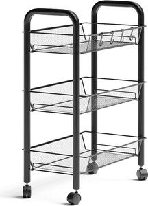 Pojízdný kontejner Vicco Tarro Černá 45 x 64 cm se 3 úložnými přihrádkami, Model 57297