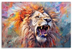 Obraz na plátně, Zuřivý lev Abstrakce - 60x40 cm