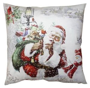 Povlak na polštář se Santa Clausem a nůší s dárky – 45x45 cm