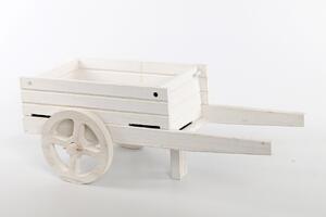 Dekorační vozíček na zahradu bílý ART15305