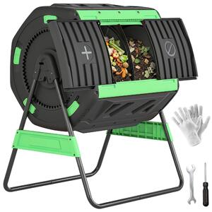 Outsunny 200 l kompostér, 94 × 67 × 98 cm – rychlý kompostér s větracími otvory a posuvnými dvířky, odolný plast | Aosom
