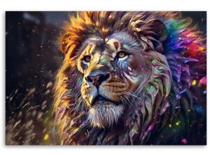 Obraz na plátně, Lev zvířecí abstrakce - 60x40 cm