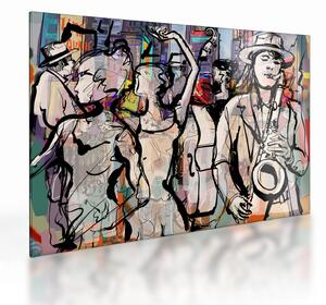 Skleněný obraz - Jazzová noc (70x50 cm)