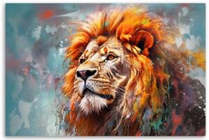 Obraz na plátně, Zvířecí lev Abstrakce - 60x40 cm