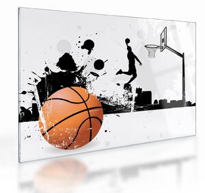 Skleněný obraz - Hráč basketbalu (70x50 cm)