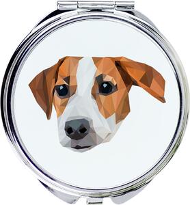 Jack Russell teriér – Zrcadlo značky Art-Dog s fotografií a geometrickým vzorem