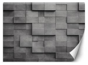 Fototapeta, Betonová stěna kostka 3D - 350x245 cm