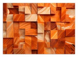 Fototapeta, Oranžová kostka 3D - 400x280 cm