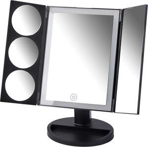 Verk 27180 Kosmetické zrcátko LED 3x, 5x, 10x zvětšení, černé