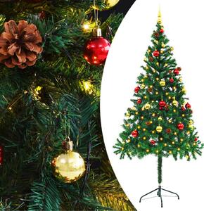 Vánoční stromek s LED osvětlením a baňkami zelený 180 cm 321500