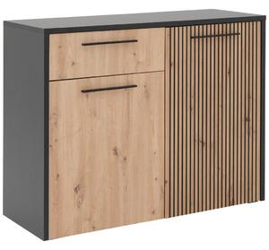 Komoda Luis dub Artisan Eiche/černá