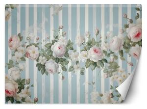 Fototapeta, Bílé vintage květiny - 368x254 cm