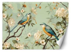 Fototapeta, Ptáci Květiny Chinoiserie - 368x254 cm