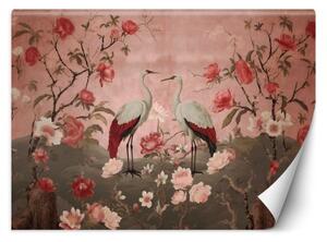 Fototapeta, Květiny a ptáci Chinoiserie - 450x315 cm