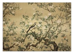 Fototapeta, Pták abstraktní chinoiserie - 100x70 cm