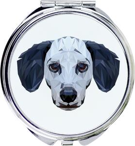 Dalmatin, dalmatin – Zrcadlo značky Art-Dog s fotografií dalmatina a geometrickým vzorem