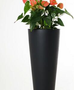 Květináč RONDO CLASSICO 100, sklolaminát, výška 100 cm, antracit