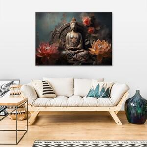 Obraz na plátně, socha buddhy - 60x40 cm
