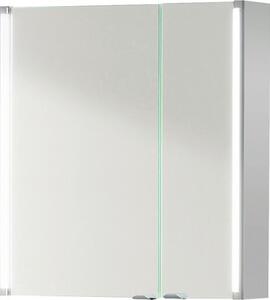 Zrcadlová skříňka s osvětlením basano Salenta 61 x 16,5 x 67 cm šedá 2 dvířka LED IP 20