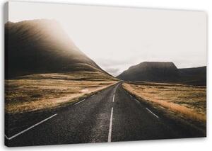 Obraz na plátně Silnice Hory Příroda - 100x70 cm