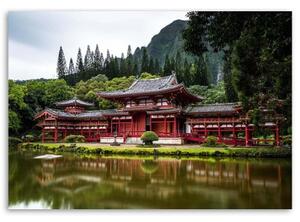 Obraz na plátně Japonský zahradní chrám - 60x40 cm