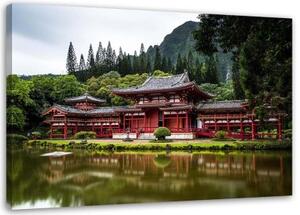 Obraz na plátně Japonský zahradní chrám - 90x60 cm