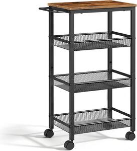 Pojízdný kuchyňský vozík Vasagle Compi 75 cm hnědý/černý