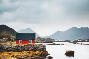 Fotografie Small Red fisherman's house, Norway, Natalia Ivanova