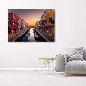 Obraz na plátně Na zdi Canal City Benátky Itálie - 60x40 cm