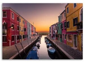 Obraz na plátně Na zdi Canal City Benátky Itálie - 60x40 cm