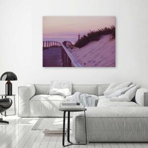 Obraz na plátně Fialová plážová krajina - 60x40 cm