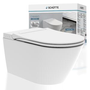 SCHÜTTE Sprchové WC OWANO BASIC, bezokrajové splachování, toaleta s funkcí bidetu a sprchou pro ženy, toaletní sedátko s automatickým pomalým sklápěním, bez dálkového ovládání