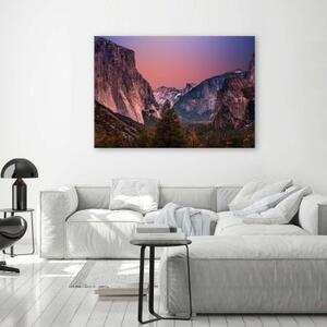 Obraz na plátně Hory Les Soumrak Příroda - 60x40 cm