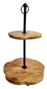 Dřevěný podnos dvě patra 34cm